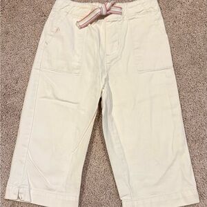 Girls Cream/Khaki 3T Pants with ribbon